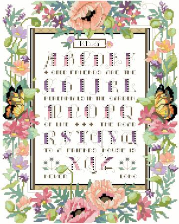 Alphabet Floral Sampler